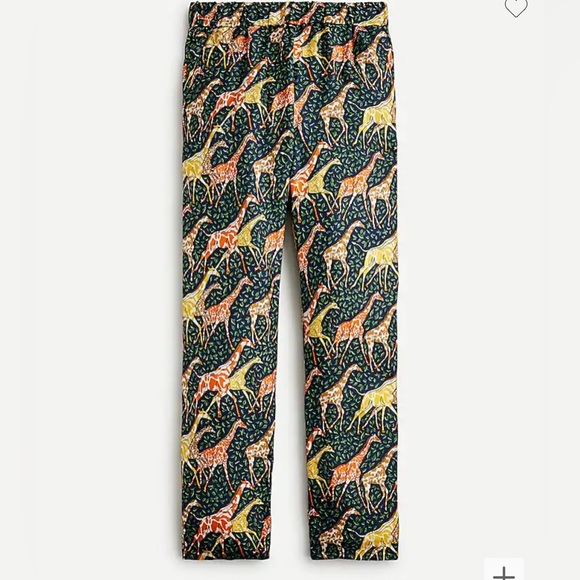 J. CREW COLLECTION Pull-on Silk-twill pant in giraffes Size 0 NWT $148 AQ641 - Picture 4 of 7